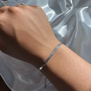 Silver Herringbone Bracelet